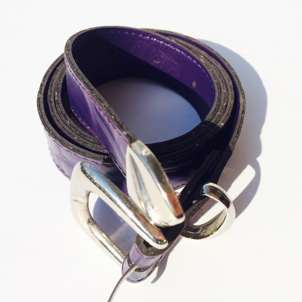 Women's Crocodile Style Purple Belt Size 41" (L) - Picture 2 of 6